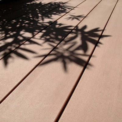 Wide Grooved High Strength Exterior WPC Decking Board , Wood Color Composite Decking , WPC Flooring
