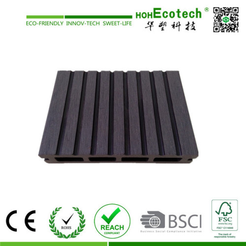 Wide Grooved High Strength Exterior WPC Decking Board , Wood Color Composite Decking , WPC Flooring