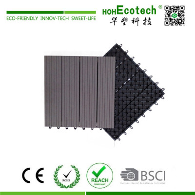 Interlocking wooden composite plastic base diy deck tile