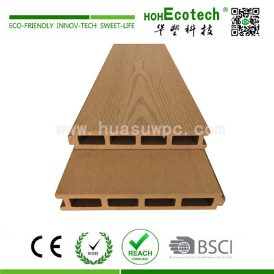 Hollow wood composite garden decking