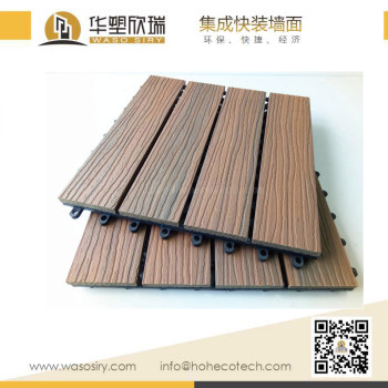 Mix color capped wood plastic composite deck tile