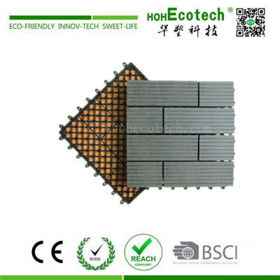Easy assemble interlocking wooden deck tile
