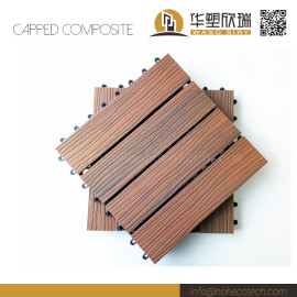 Co-extrusion wood plastic composite deck tile