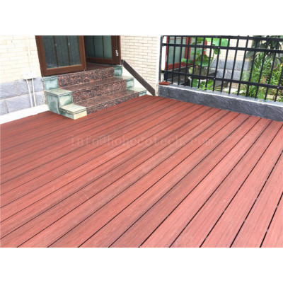 Ultra low maintenance wood plastic composite decking floor