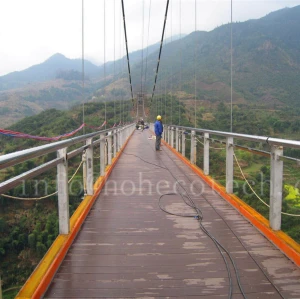 Safe eco-friendly wood plastic composite suspension bridge decking135H25-B