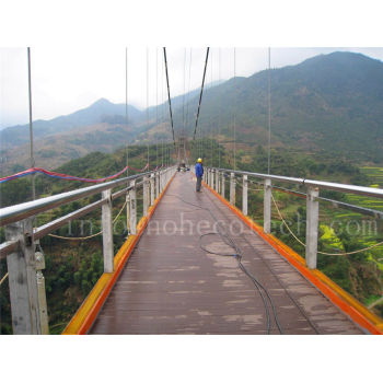 Safe eco-friendly wood plastic composite suspension bridge decking135H25-B