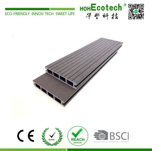 Grooved surface anti slip grey plastic wood composite deck