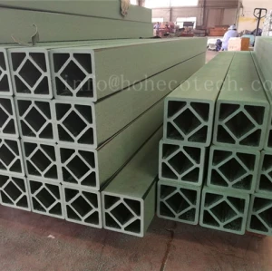 Green color wood plastic composite railing post