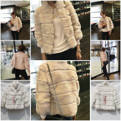 Women's Rabbit Fabric Fur Coats Rabbit Fur Coats Rabbit Fur Jackets With 3 Colors 4Z