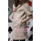 Women's Rabbit Fur Vests Coats Fur Jackets With Cap Apricot 1Z