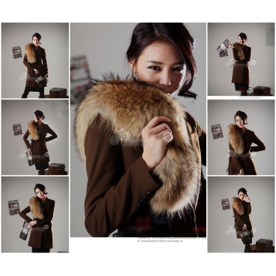 Women's Raccoon Fur Scarves Fur Scarf Fur Shawl Fur Muffler Fur Neckerchief Z42