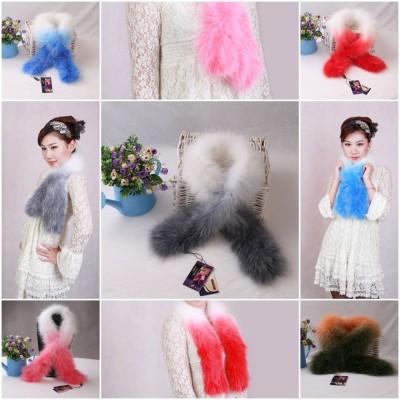 04Y Fox Fur Scarves Fox Fur Scarf Fox Fur Shawl Fade Color Balanced Color 5 Colors