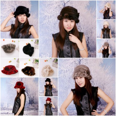 32Y Women's Fur Hats Mink Fur Hats Mink Fur Hat Mink Fur Cap Mink Fur Headgear Fur Chapeau 5 Colors