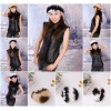 24Y Women's Fur Hat Rex Rabbit Fur Hat Fur Cap Rex Rabbit Fur Headgear Fur Chapeau Gradien 3 Colors