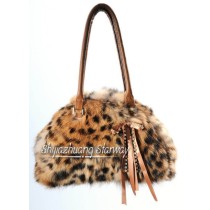 Fur Bags Fur Bag Rabbit Fur Bag Rabbit Fur tote Bags Handbags Leopard spots D09