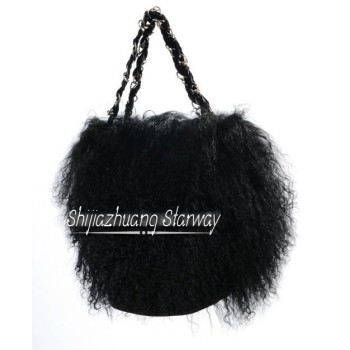 Fur Bags Fur Bag sheepskin Bag sheepskinr tote Bags Handbags Black D08
