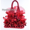 Fur Bags Fur Bag Lace tote Bag Lace tote Bags Red,White D05 Red