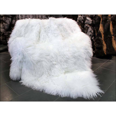Tibet Lamb fur blanket - natural white B035