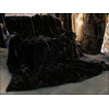 Rex rabbit fur blanket - dark brown B041