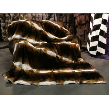 Rex Rabbit Fur Blanket - Natural - very soft B045