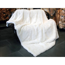 Rex rabbit fur blanket - natural white B046
