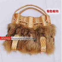 Luxurious fur bags Fox Fur Bags Fox Fur messenger bag sling Black shoulder Bags J07 Camel Serpentine