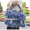 Luxurious fur bags Fox Fur Bags Fox Fur messenger bag sling Black shoulder Bags J07 Light Blue