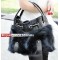 Luxurious fur bags Fox Fur Bags Fox Fur messenger bag sling Black shoulder Bags J07 Blue