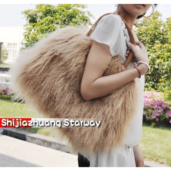 Fur Bags Sheepskin Bags Australian Sheepskin  Messenger Bags Sling Black Shoulder Bags J08 Camel