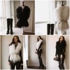 Women's Sheepskin Vests Sheep Fur Vests Sheep Fur Caots Jackets Sheepskin Coats White Black 52Z