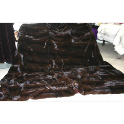 Black Glama Mink Fur Blanket B1