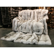 SAGA Blue Fox Fur Blanket - Natural B013