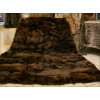 Saga silver fox fur blanket with OA label - brown B018
