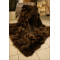 Saga silver fox fur blanket with OA label - brown B018