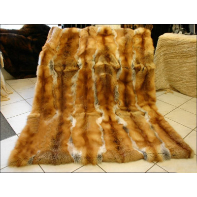 Canadian red fox fur blanket - basic style B027