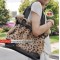 Fashion fur bags Rabbit Pack Leopard spots Kelly bag messenger bag sling J01 Gray