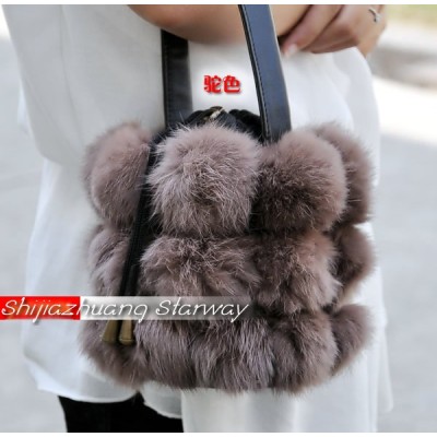 Fur Bags Rabbit Fur Bags Rabbit Fur messenger bag sling tote bags Sphere Bags J10 Camel