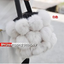 Fur Bags Rabbit Fur Bags Rabbit Fur messenger bag sling tote bags Sphere Bags J10 White