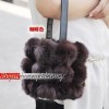 Fur Bags Rabbit Fur Bags Rabbit Fur messenger bag sling tote bags Sphere Bags J10 Brown