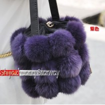 Fur Bags Rabbit Fur Bags Rabbit Fur messenger bag sling tote bags Sphere Bags J10 Purple