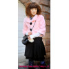 Women's Fur Coats Rabbit Fur Coats Rabbit Fur Jackets With Fur Flowers Pink R10
