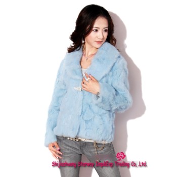 Women's Fur Coats Rabbit Fur Coats Rabbit Fur Jackets With Shawl Collar Crystal Button 7 Colors R43