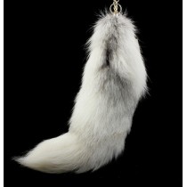 Cross Fox Tail Fur Bag Hanging Cross Fox Fur Keychain Cross Fox Fur Key Ring Fox Tail K11