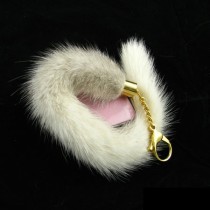 Cross Mink Fur Keychain Cross Mink Fur Key Ring Cross Mink Tail Fur Bag Hanging K19