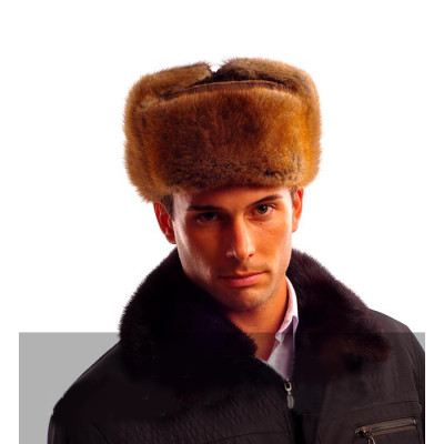 Men's Russian Hats (Mink) - Genuine Winter Russian Ushanka Fur Hats Winter Hats Z89-1