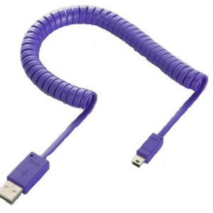 Mini USB cable en espiral