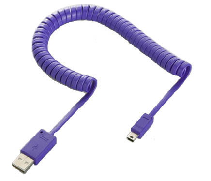 Mini USB cable en espiral