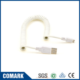 Retractable USB coiled cable