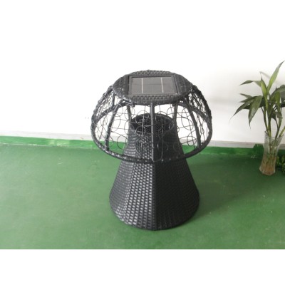 rattan desk with one piece solar lamp in it