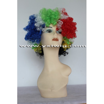Synthetic African National Flag Wig
